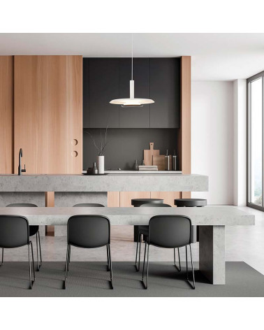 Modern LED Pendant Lamp 18W 3000K Height Adjustable Matte White Finish IP20