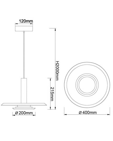 Modern LED Pendant Lamp 18W 3000K Height Adjustable Matte White Finish IP20