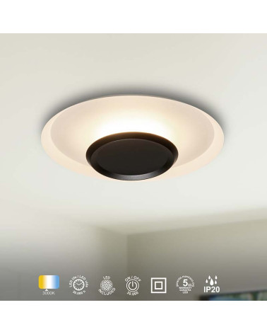 Plafón de Techo Moderno LED 24W 3000K acabado Blanco Mate IP20