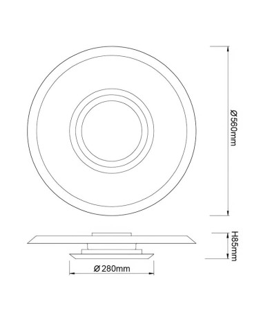Modern LED Ceiling Light 24W 3000K Matte White Finish IP20