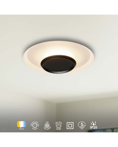 Plafón de Techo Moderno LED 18W 3000K acabado Blanco Mate IP20