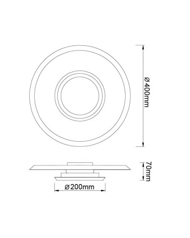Plafón de Techo Moderno LED 18W 3000K acabado Blanco Mate IP20