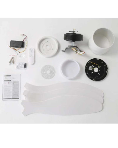 Ventilador de techo 33W Ø132cm plafón LED CCT 18W control remoto REGULABLE temperatura luz