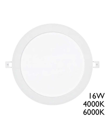 Downlight 16W LED 19cm 4000ºK 6000ºK empotrable marco color blanco doméstico
