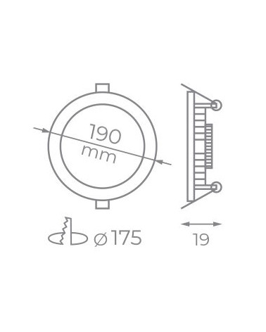Downlight 16W LED 19cm 4000ºK 6000ºK empotrable marco color blanco doméstico