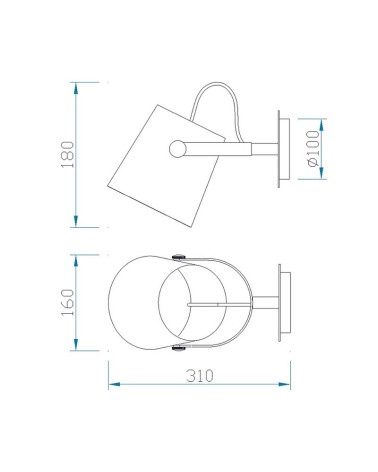 Aplique de Pared Moderno 1x E27 20W pantalla blanca estilo nórdico