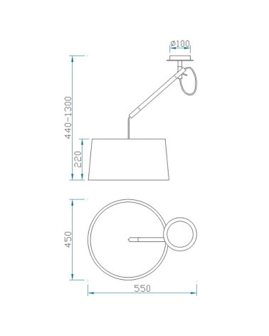Modern ceiling lamp 1xE27 20W adjustable height with white fabric shade and wooden detail