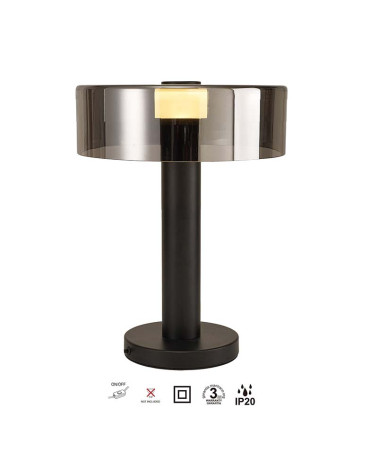 Lámpara de Sobremesa Ø32cm 1xGU10 máx. 12W estilo contemporáneo color negro