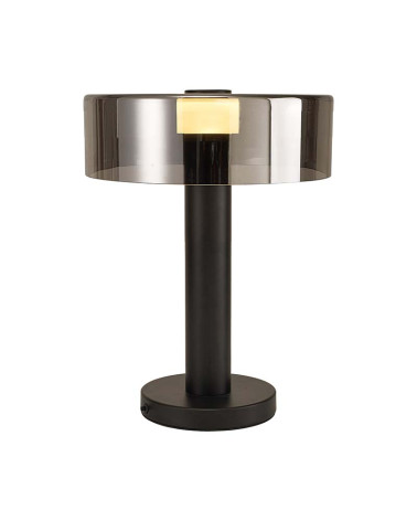 Lámpara de Sobremesa Ø32cm 1xGU10 máx. 12W estilo contemporáneo color negro