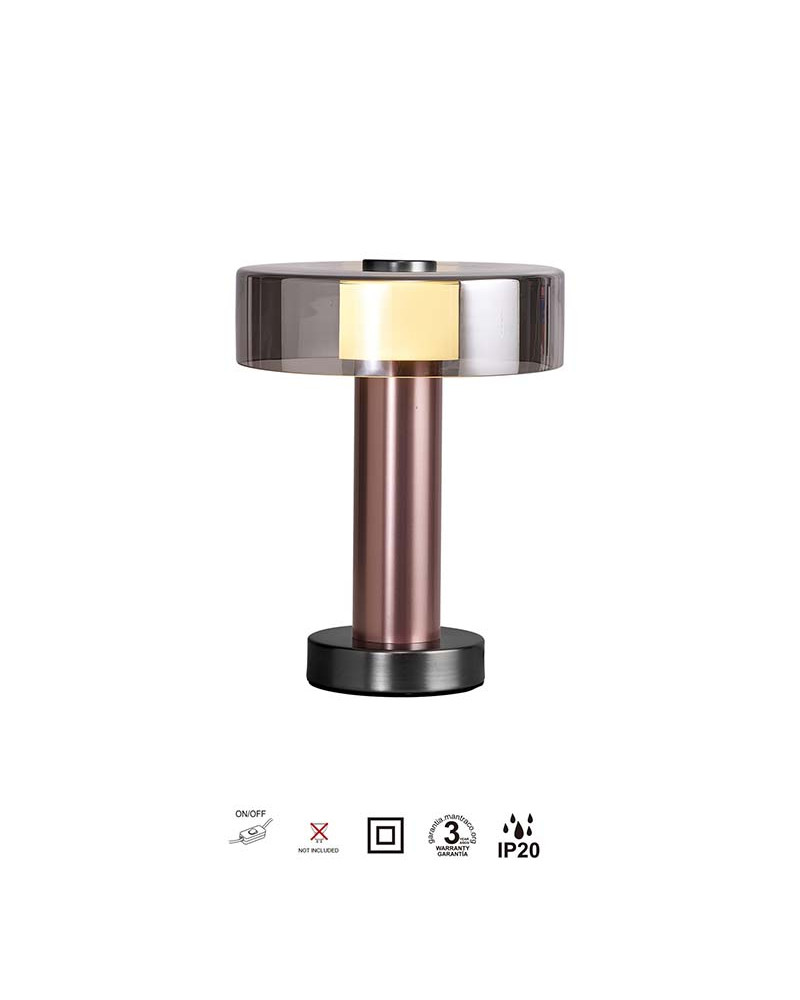 Table lamp Ø22cm 1xGU10 max. 12W contemporary style coffee color