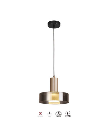Lámpara de techo Ø22cm 1xGU10 máx. 12W estilo contemporáneo color dorado