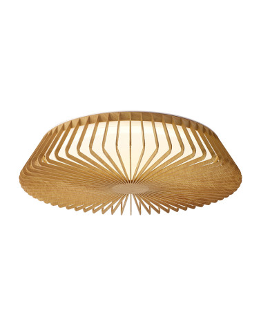 Plafón de techo LED 80W jaula Ø63cm 2700K 4000K 5000K Regulable con mando y app móvil acabado Madera