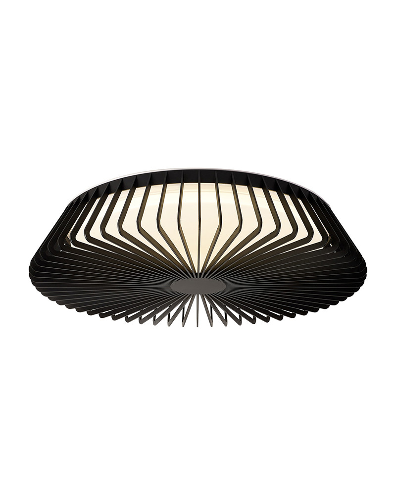 80W LED Ceiling Light, Cage Ø63cm, 2700K, 4000K, 5000K, Dimmable with Remote Control and Mobile App, Black Finish