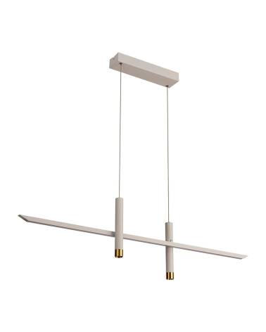 Lámpara con eje horizontal flotante LED 30W minimalismo 3000K 1400Lm acabado blanco y oro
