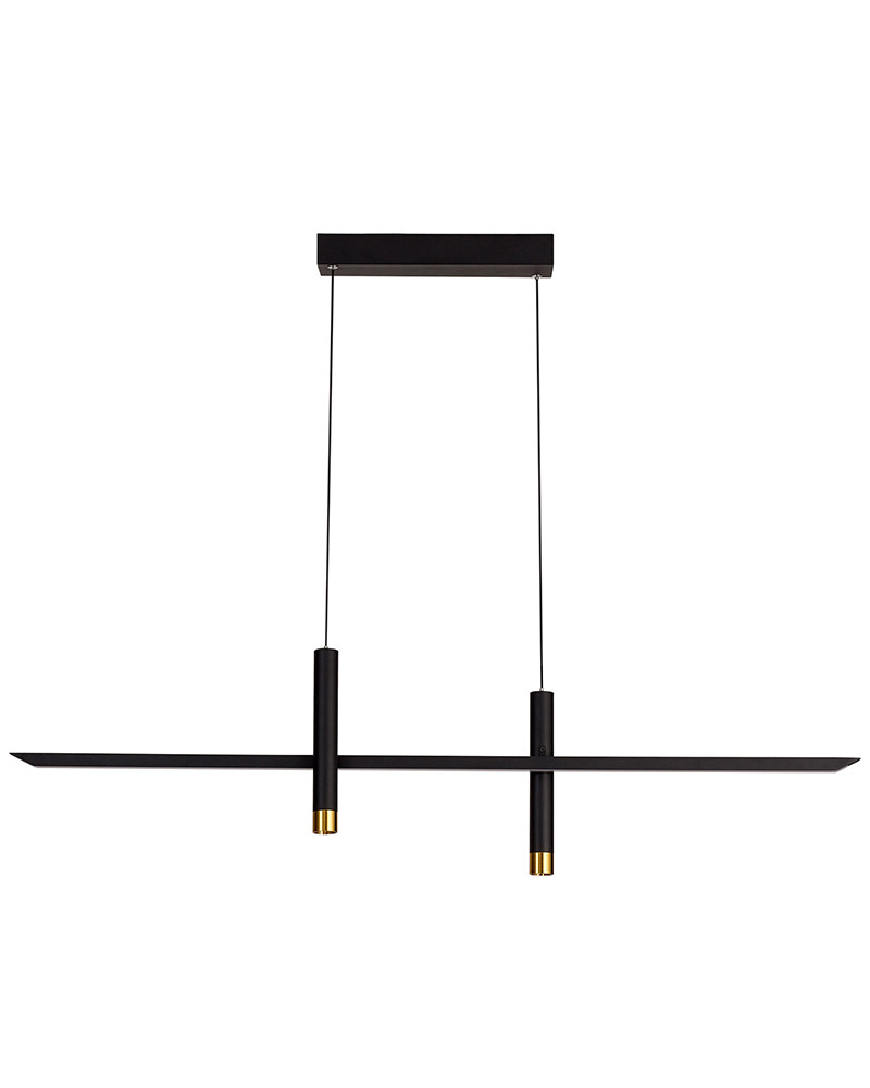 Lámpara con eje horizontal flotante LED 30W minimalismo 3000K 1400Lm acabado negro y oro