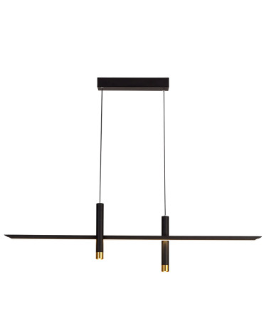 Lámpara con eje horizontal flotante LED 30W minimalismo 3000K 1400Lm acabado negro y oro