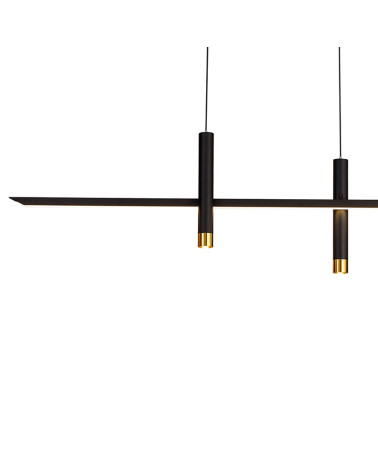 Lámpara con eje horizontal flotante LED 30W minimalismo 3000K 1400Lm acabado negro y oro
