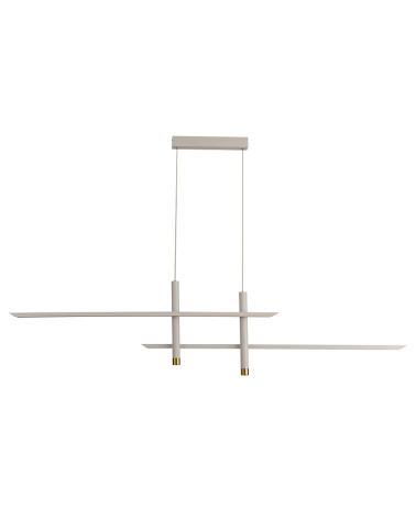 Floating double horizontal axis LED lamp 50W minimalist 3000K 2100Lm white and gold finish