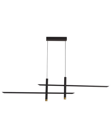 Lámpara con doble eje horizontal flotante LED 50W minimalismo 3000K 2100Lm acabado negro y oro