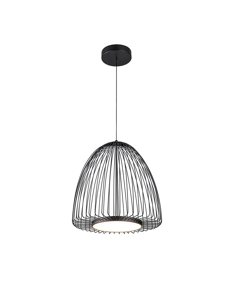Lámpara Colgante Ø46cm LED 43W varillas finas negras 3000K 5700Lm