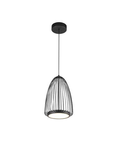 Lámpara Colgante Ø22cm LED 20W varillas finas negras 3000K 2750Lm