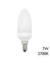 Bombilla LED Vela E14 7W Luz Blanca Cálida 2700K de Bajo Consumo