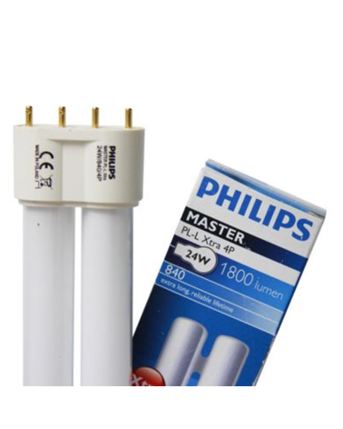 Lámpara de bajo consumo PHILIPS DULUX L  24W 865 PL-L 4P  24W/865 2G11  1800Lm. 6.500K