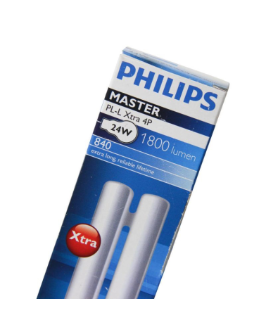 Lámpara de bajo consumo PHILIPS DULUX L  24W 865 PL-L 4P  24W/865 2G11  1800Lm. 6.500K