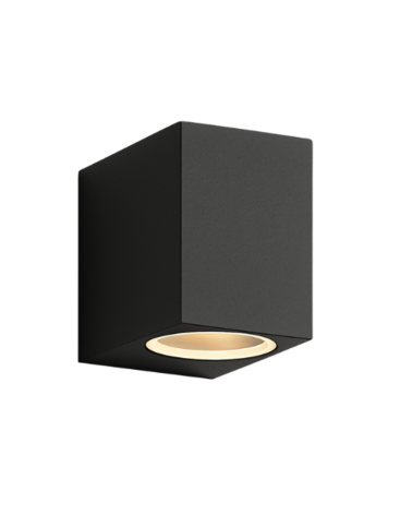 Aplique de exteriores GU10 negro IP54 con líneas rectas