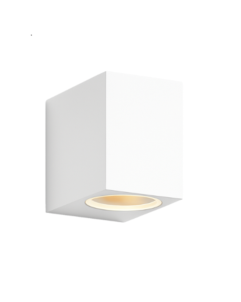 White GU10 outdoor wall light IP54 with straight lines