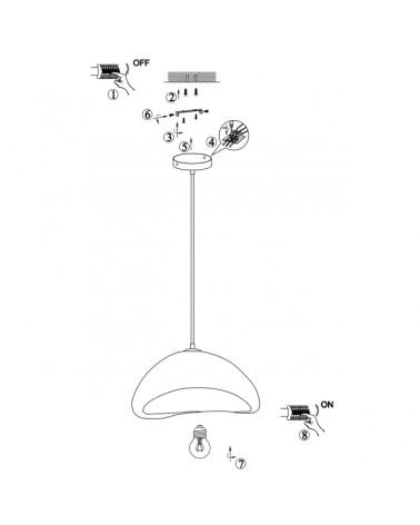 Lámpara de techo diseño orgánico E27 1x60W acabado blanco roto 40cm