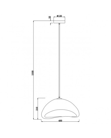 Organic design ceiling lamp E27 1x60W off-white finish 40cm
