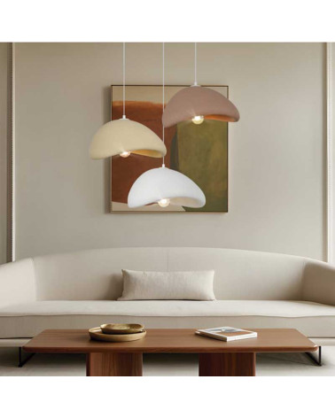Lámpara de techo diseño orgánico E27 1x60W acabado arena 40cm