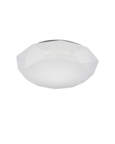Plafón de techo Ø41cm LED efecto diamante 36W 3000K-5000K líneas modernas en acabado blanco