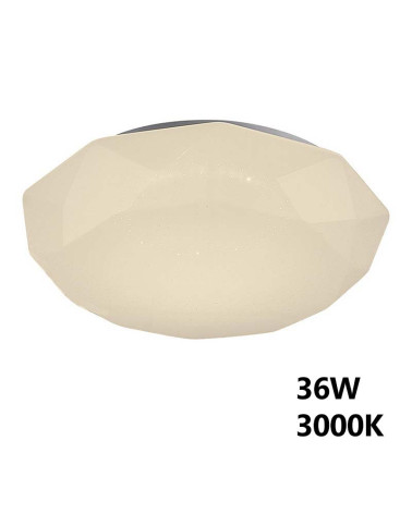 Ceiling light Ø41cm LED diamond effect 36W 3000K-5000K modern lines in white finish