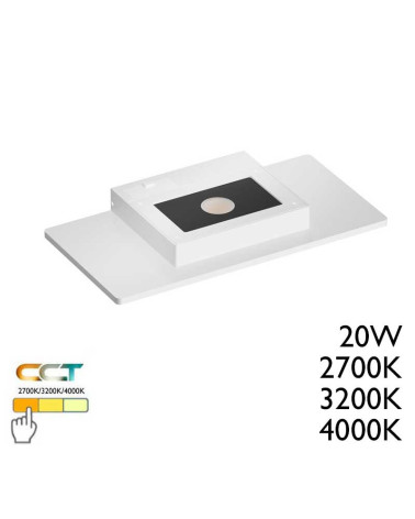 Flat LED outdoor wall light 20W white black 900 Lm CCT