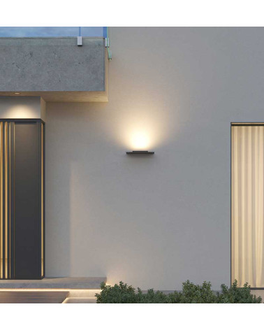 Aplique pared de exterior plano LED 20W corten  900 Lm CCT