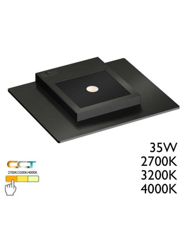 Aplique pared de exterior plano LED 35W blanco negro 1400 Lm CCT
