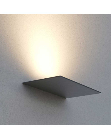 Aplique pared de exterior plano LED 35W blanco negro 1400 Lm CCT