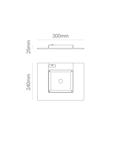 Aplique pared de exterior plano LED 35W corten 1400 Lm CCT