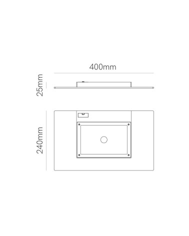 Aplique pared de exterior plano LED 35W XL corten 1400 Lm CCT