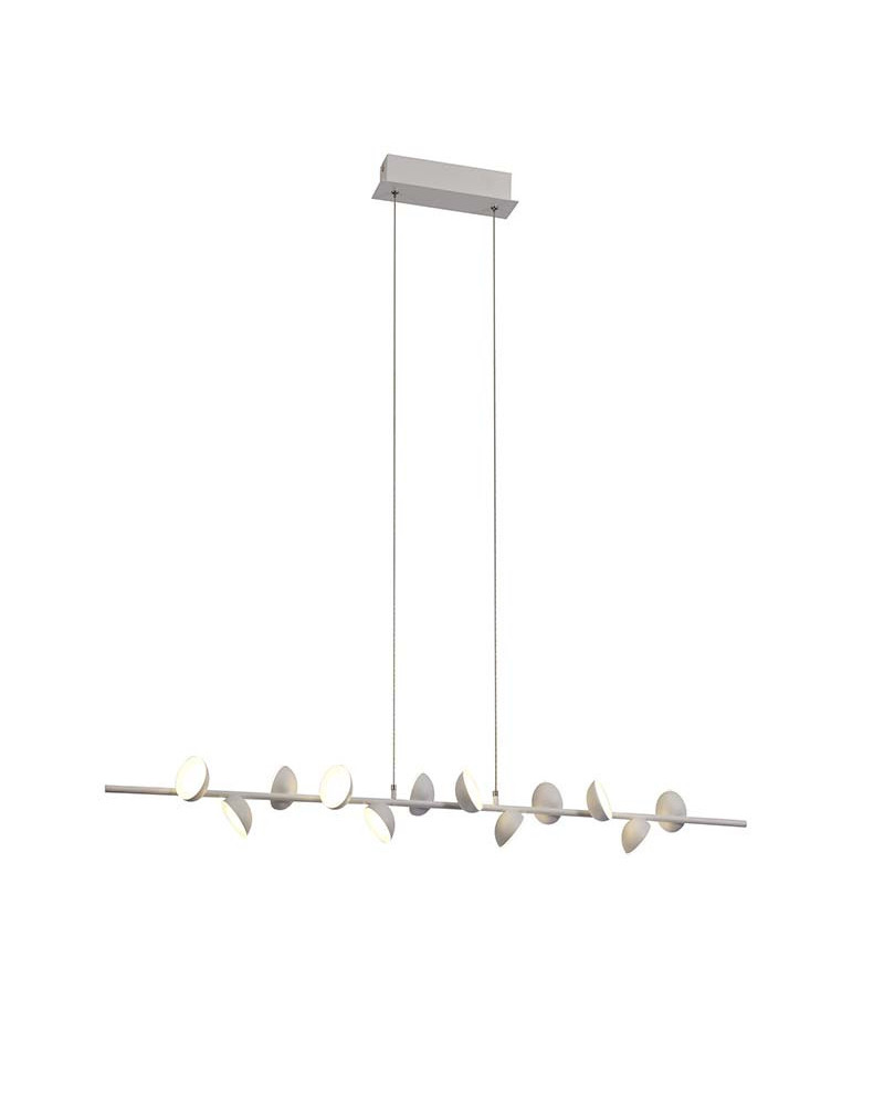 LED pendant lamp 36W linear 3000K 2150Lm organic design matte white finish
