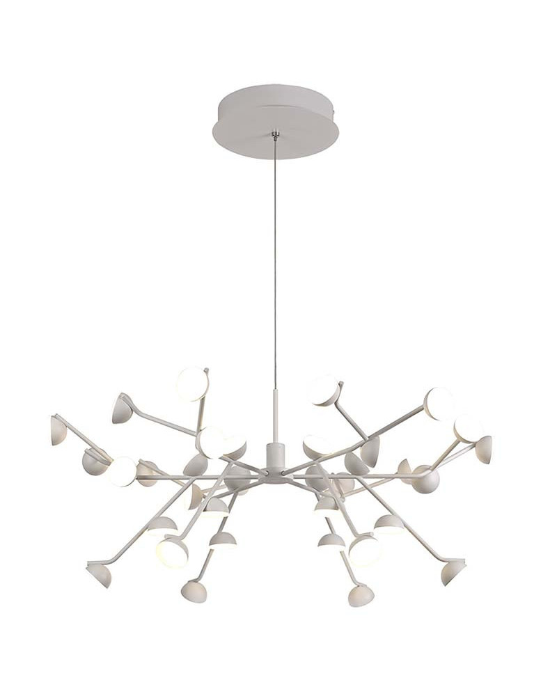 Lámpara de techo Ø74cm LED 108W REGULABLE diseño ramificado 3000K 7250Lm acabado blanco mate