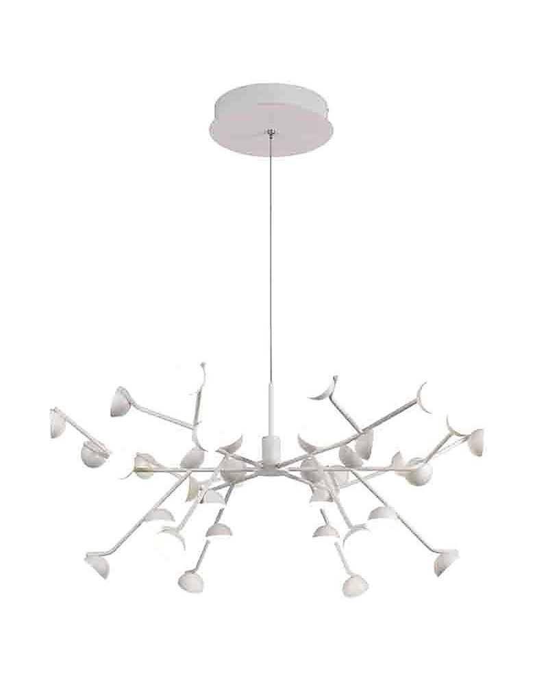 Lámpara de techo Ø66cm LED 72W REGULABLE diseño ramificado 3000K 4450Lm acabado blanco mate