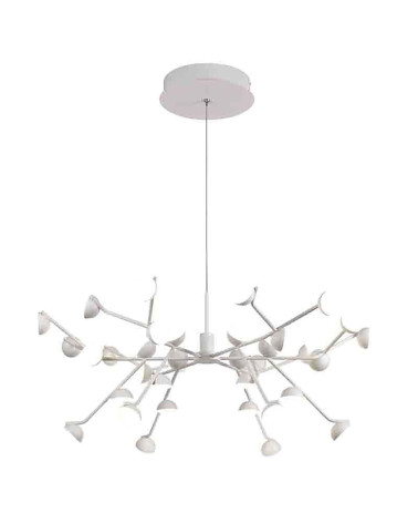 Ceiling light Ø66cm LED 72W DIMMABLE branched design 3000K 4450Lm matte white finish