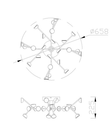 Plafón de techo Ø66cm LED 72W REGULABLE diseñ orgánico 3000K 4600Lm acabado blanco mate