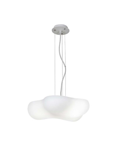 Lámpara colgante efecto nube 4xE27 max. 20W diseño sutil y natural en color blanco