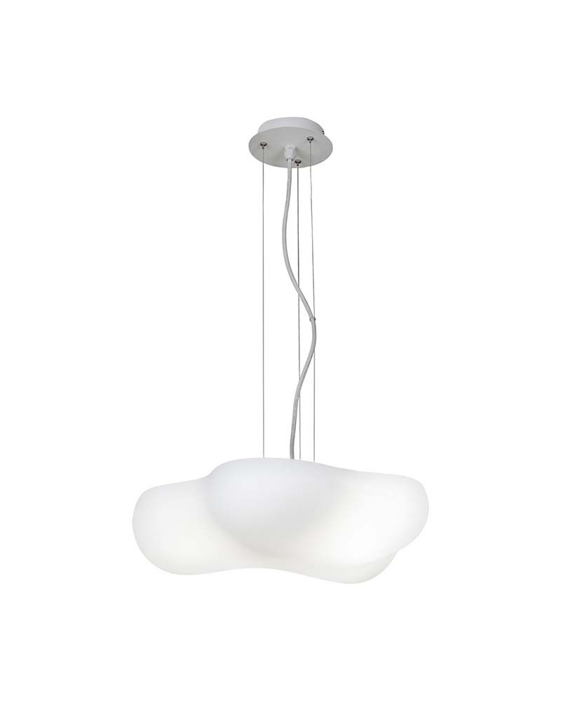 Lámpara colgante efecto nube 4xE27 max. 20W diseño sutil y natural en color blanco