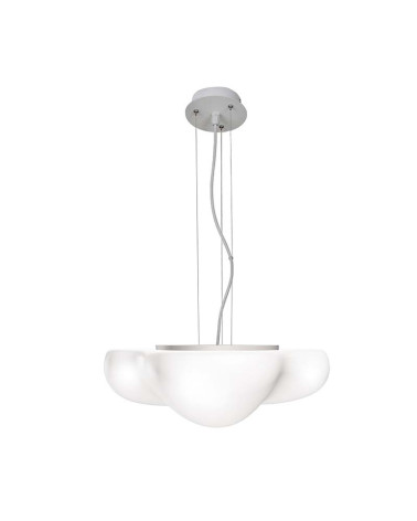 Lámpara colgante efecto nube 4xE27 max. 20W diseño sutil y natural en color blanco