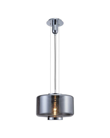Lámpara de techo Ø40x32cm estilo industrial elegante 1xE27 máx.20W con cristal chato translucido acabado grafito